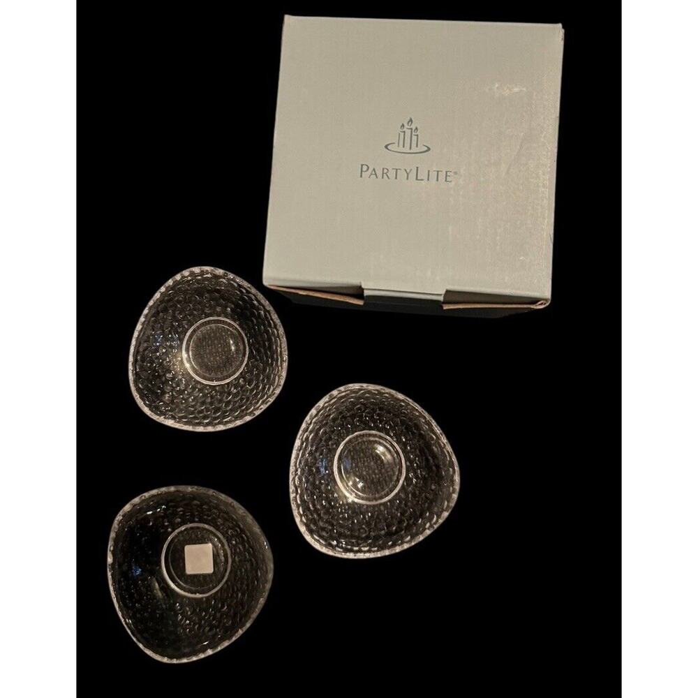 PartyLite CLARITY Tealight Votive Mini Ball Trio Candle‎ Holders (3) P9207 Gift